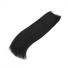 Human Hair Virgin Remy Hair 18 Inch Dark Color Double Drawn No Tip Hair with Micro Ring